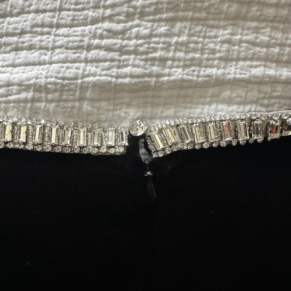 Reformation Pia Crystal Velvet Mini Dress in Black - Size 8 - Picture 9 of 10